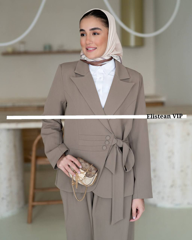 کت شلوار زنانه مدل بغل پاپیونی VIP کد 19087