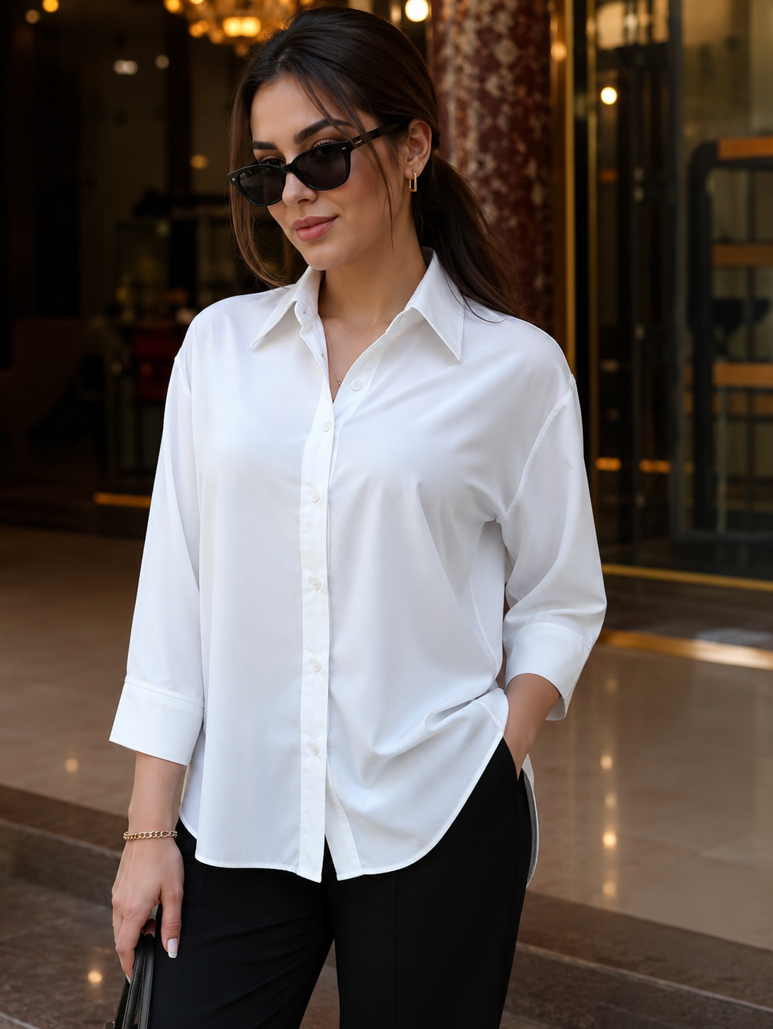شومیز آیرو زنانه مدل ریزشی کد 89759