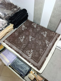 مینی اسکارف دخترانه مدل مارکدار قهوه ایی نخ پنبه نرم کد 6544
